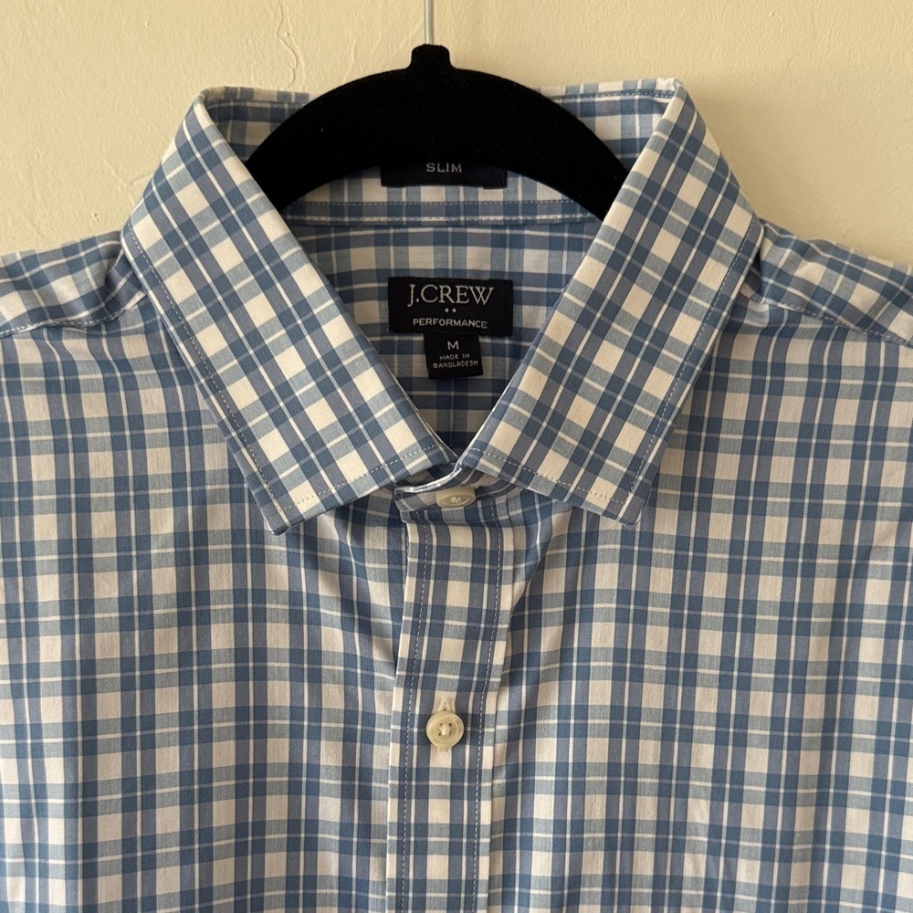J. Crew Blue and White Checkered Men's Shirt